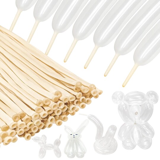 KUULBELA; 100Pcs clear 260 Balloons Clear Long Skinny Latex Balloons for Animal Balloons, Premium Quality Balloons for Beginners Balloons Making Kid's Carnivals Party Decoartion; Category:Balloons & Accessories; Image:1